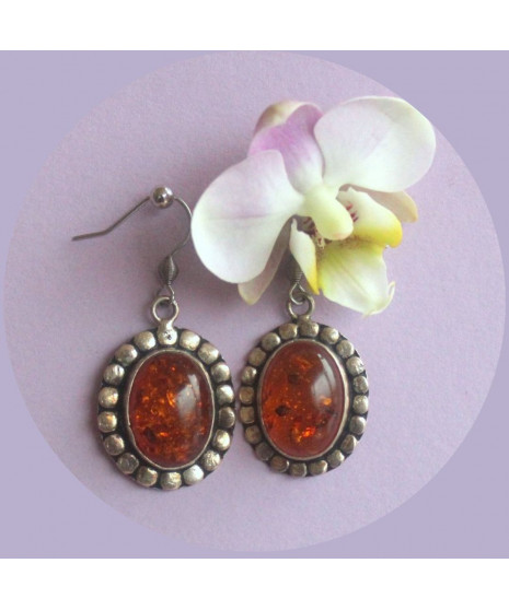 Boucles d'oreilles en Ambre