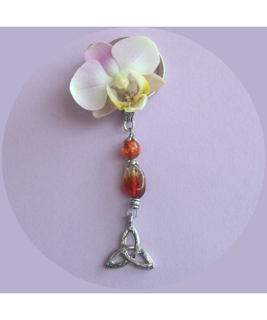 Porte-clefs Triquetra en Ambre