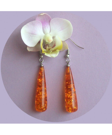 Boucles d'oreilles en Ambre