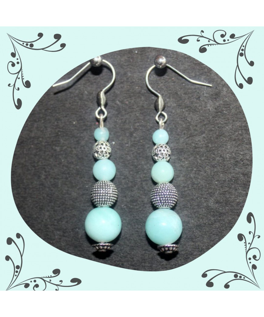 Boucles d'oreilles en Amazonite