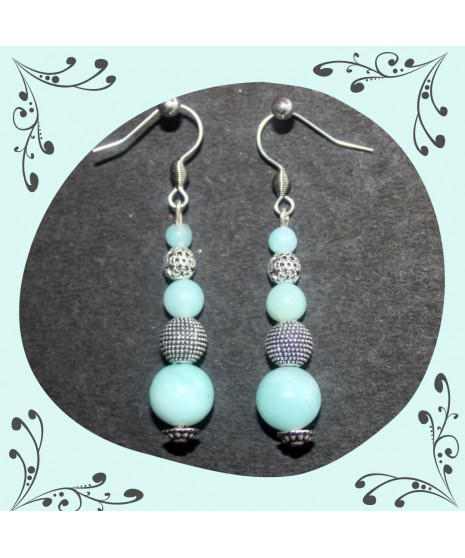 Boucles d'oreilles en Amazonite