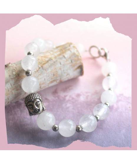Bracelet Bouddha en Quartz rose