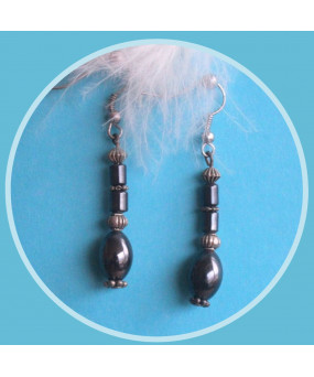 Boucles d'oreilles en Hématite