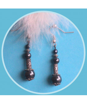 Boucles d'oreilles Hématite