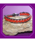 Bracelet Wrap en Cuir et en Cornaline