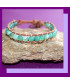 Bracelet Wrap en Cuir et en Agate verte
