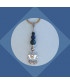 Porte-clefs Drakkar en Agate bleue