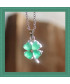 Pendentif Trèfle à 4 feuilles en Jade vert