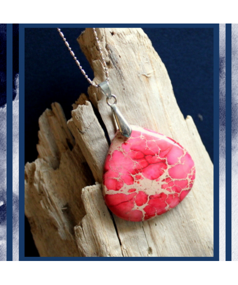 Pendentif Jaspe Sédiments d'Océan rose