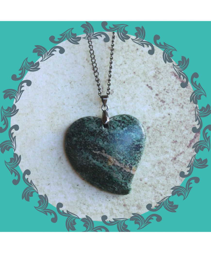 Pendentif Cœur en Séraphinite