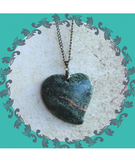 Pendentif Cœur en Séraphinite