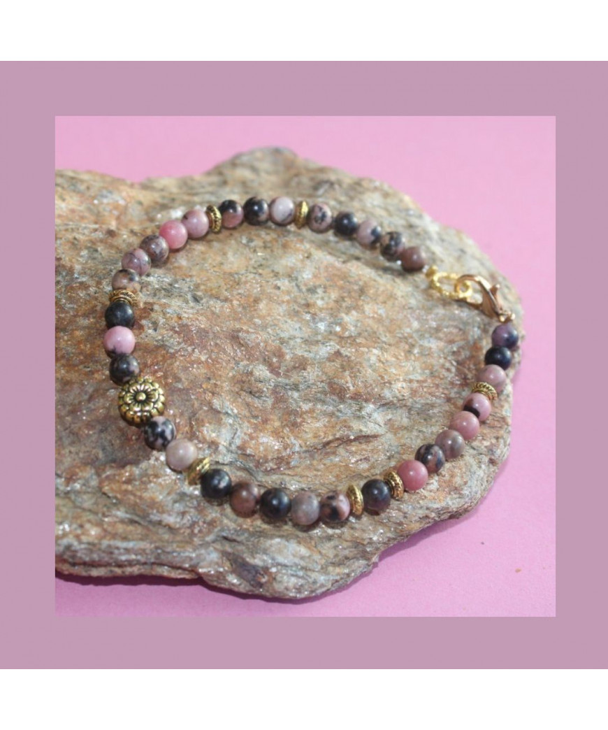 Bracelet Fleur en Rhodonite