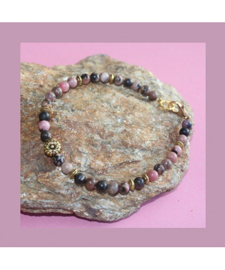 Bracelet Fleur en Rhodonite