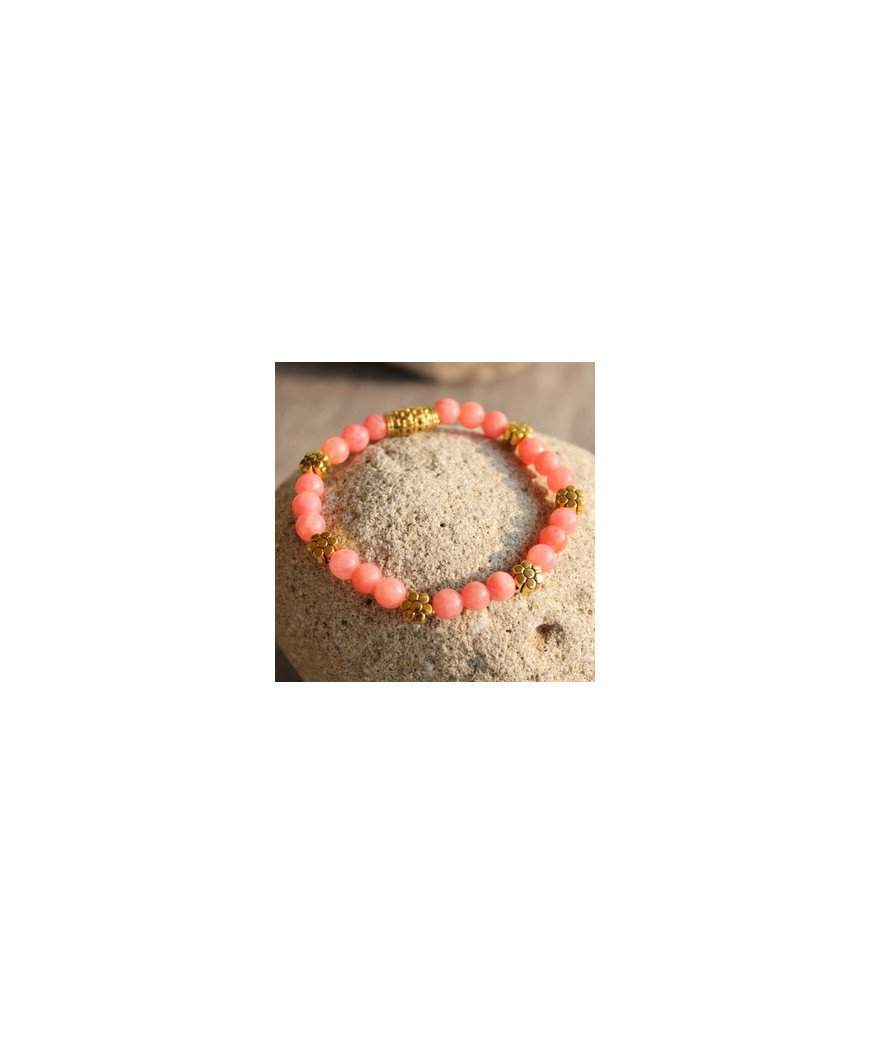 Bracelet Fleurs en Rhodochrosite