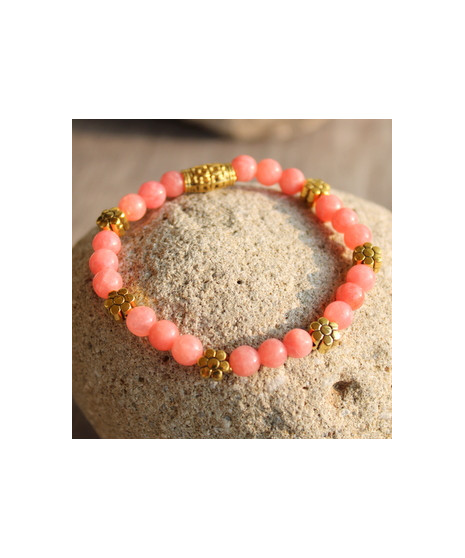Bracelet Fleurs en Rhodochrosite