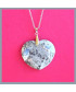 Pendentif Cœur en Agate crazy grise