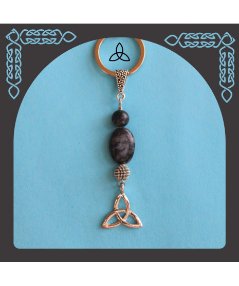 Porte-clefs Triquestra en Labradorite