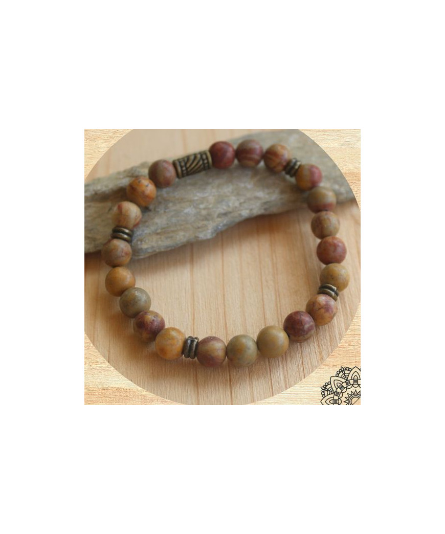 Bracelet en Jaspe marron mat
