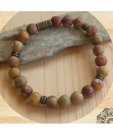 Bracelet en Jaspe marron mat