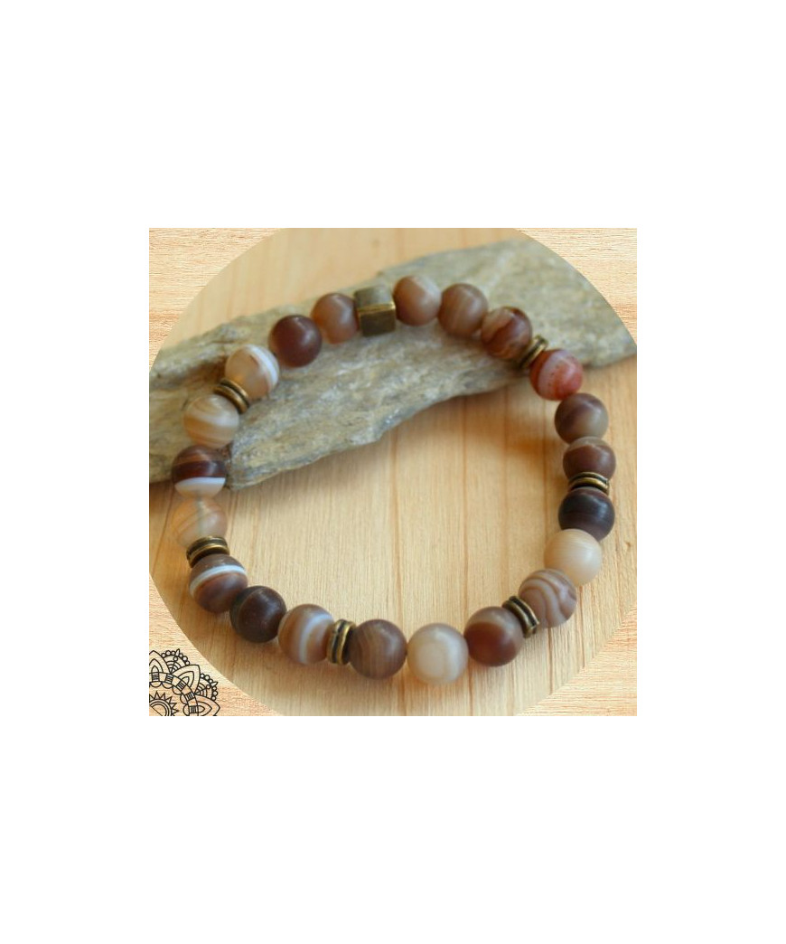 Bracelet en Agate marron