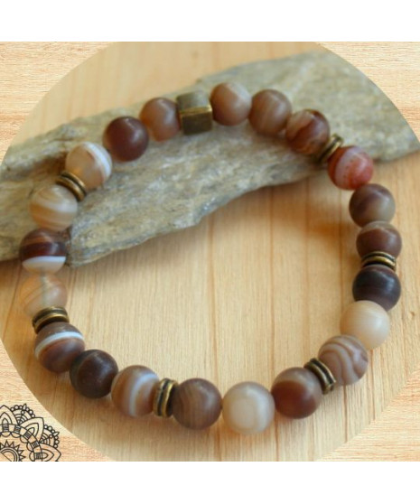Bracelet en Agate marron