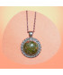 Pendentif cabochon en Unakite