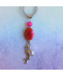 Porte-clefs Flament en Agate rose