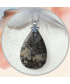Pendentif Corail de fossiles d'Agate gris