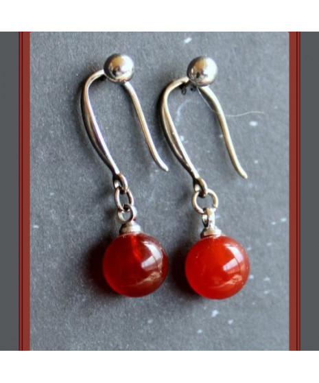 Boucles d'oreilles en Cornaline