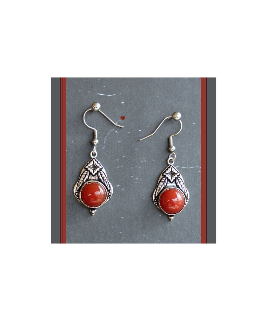 Boucles d'oreilles en Cornaline