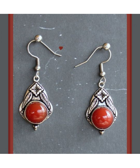 Boucles d'oreilles en Cornaline