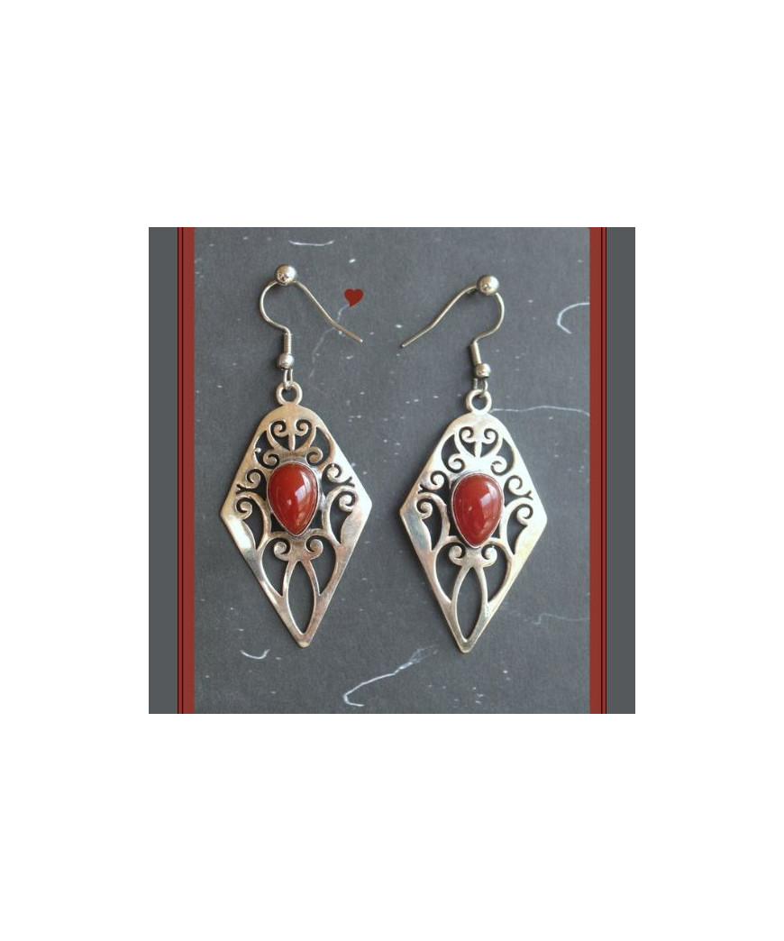 Boucles d'oreilles en Cornaline