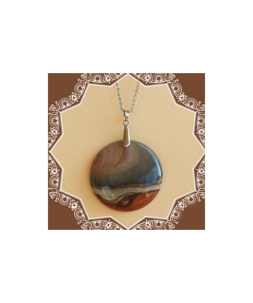 Pendentif en Jaspe polychrome
