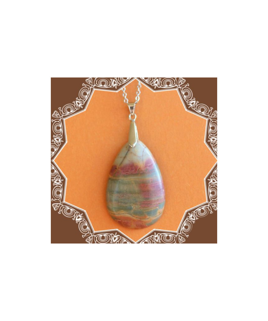 Pendentif en Jaspe polychrome
