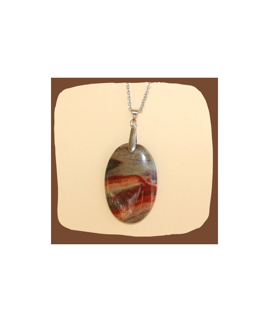 Pendentif en Jaspe polychrome