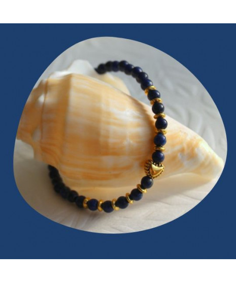 Bracelet Cœur en Lapis Lazuli