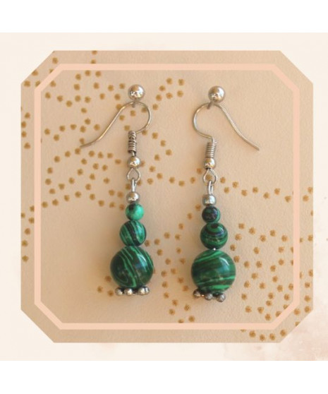 Boucles d'Oreilles Malachite