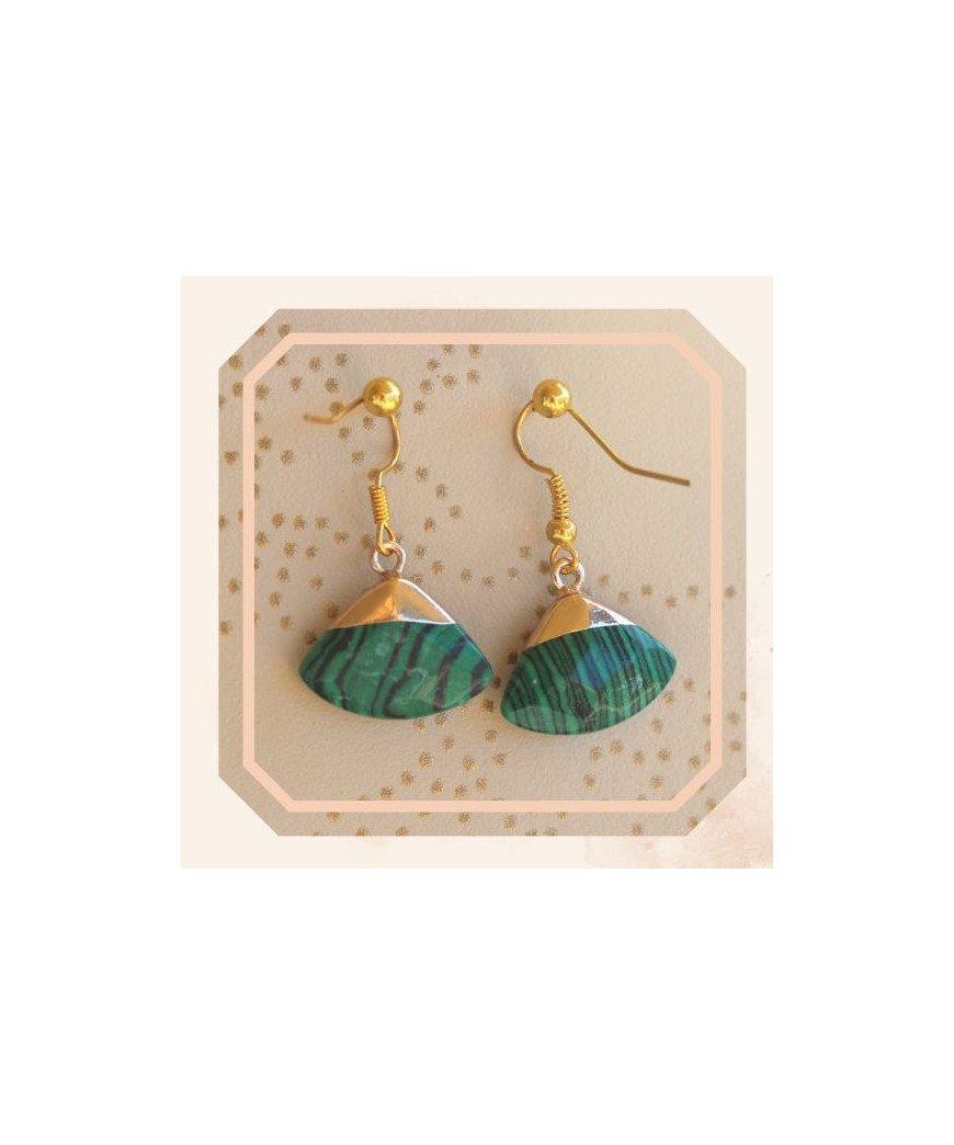 Boucles d'Oreilles Malachite