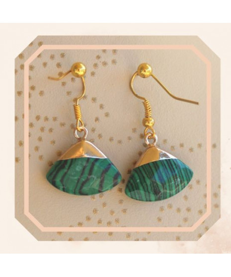 Boucles d'Oreilles Malachite