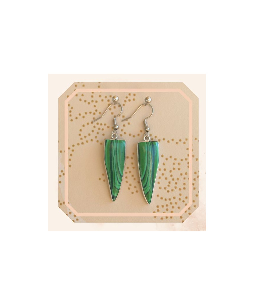 Boucles d'Oreilles Malachite