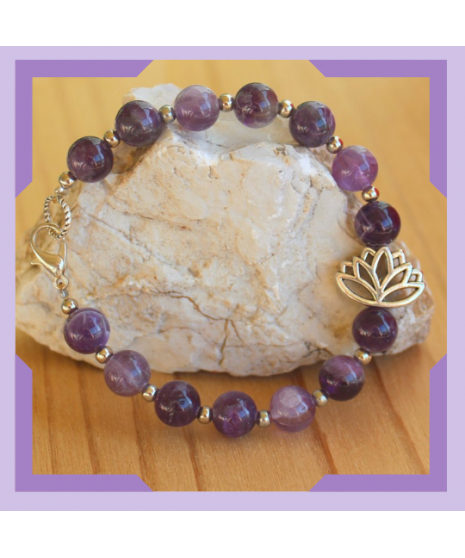 Bracelet Lotus en Améthyste