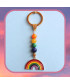 Beau Porte-clefs Arc en ciel doré