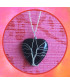 Pendentif  Cœur Arbre de vie en Obsidienne noire