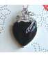Pendentif Cœur enrubanné en Agate noire