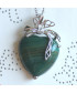 Pendentif Cœur enrubanné en Agate verte