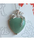 Pendentif Cœur enrubanné en Aventurine