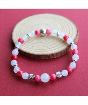 Bracelets Duo en Jade et Agate blanche