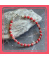Bracelet Trèfles en Jaspe Sédiments d'Océan rouge
