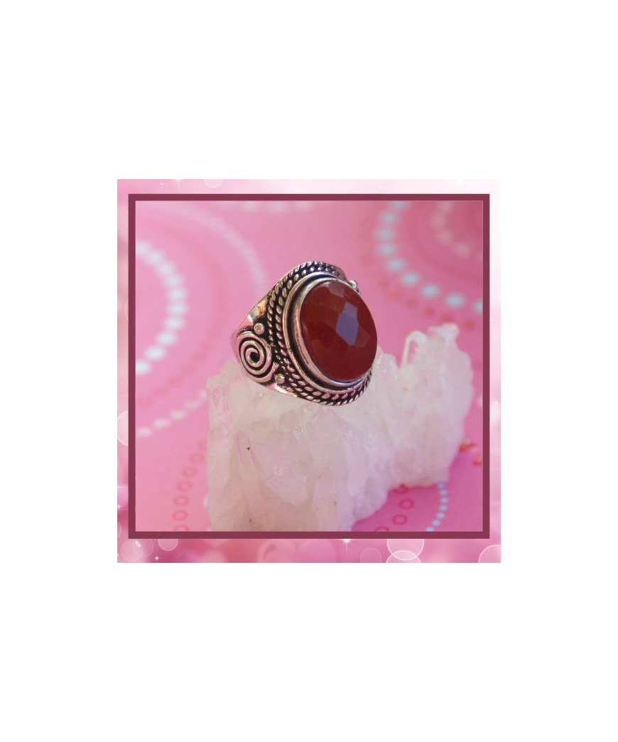 Bague rouge en Cornaline