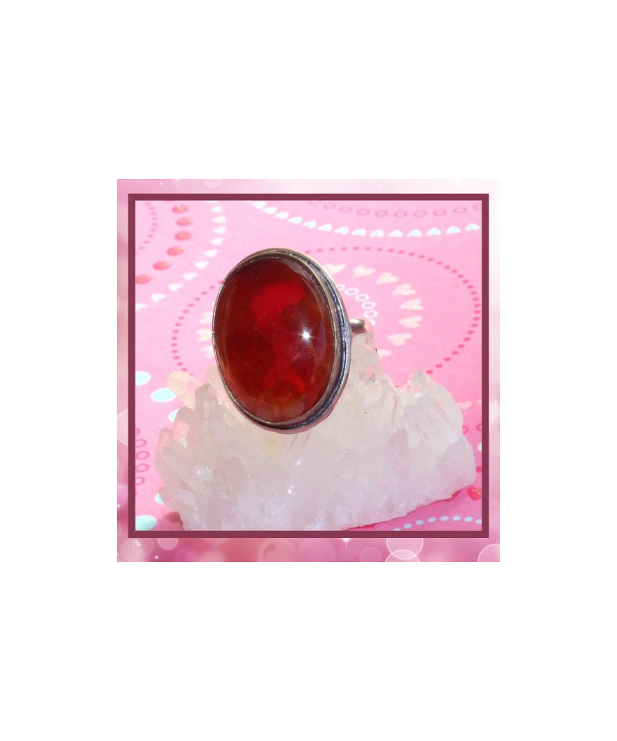 Bague rouge en Agate